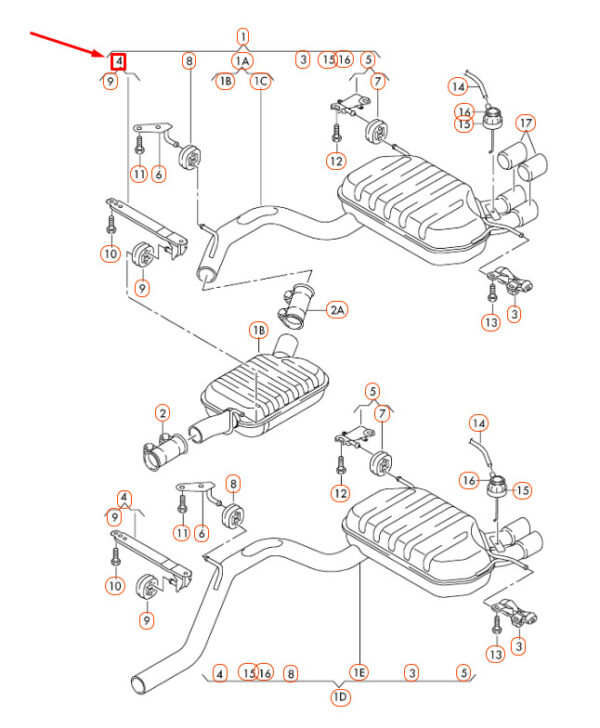 NEW AUDI A3 8P EXHAUST SYSTEM BRACKET 1K0253144AQ ORIGINAL - Image 4