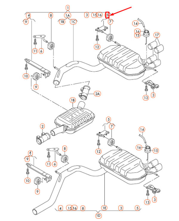 NEW AUDI A3 8P REAR EXHAUST SYSTEM BRACKET 1K0253144AS - Image 4
