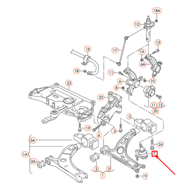 NEW AUDI A3 8P FRONT LEFT BALL GUIDE JOINT 1K0407365C - Image 4