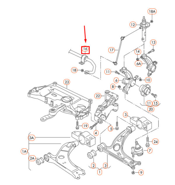 NEW AUDI A3 8P FRONT STABILIZER 1K0411303AQ ORIGINAL - Image 4
