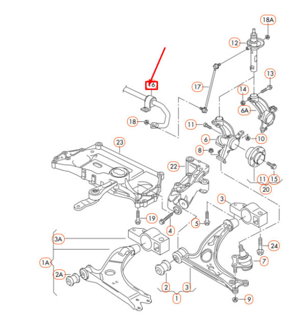 NEW AUDI A3 8P FRONT STABILIZER BAR 1K0411303BF ORIGINAL - Image 4