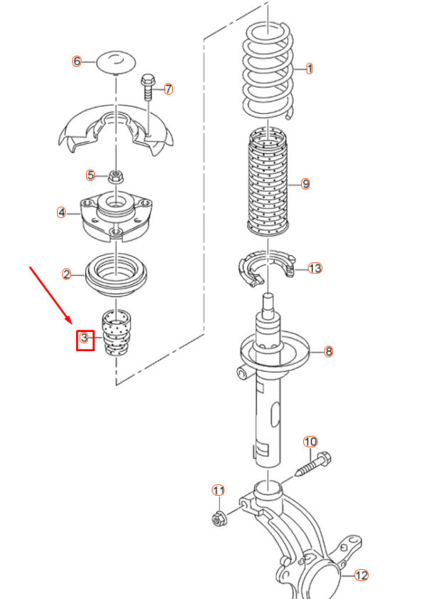 NEW AUDI A3 8V FRONT SHOCK ABSORBER RUBBER STOP 1K0412303B - Image 3
