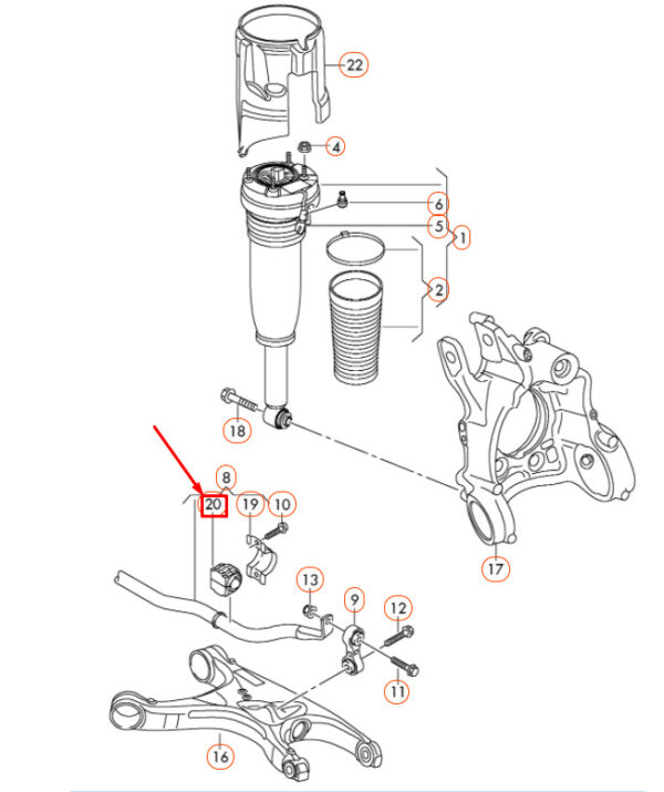 Audi A8 D4 Rear Stabilizer Rubber Jack 1K0511327AS NEW REAL - Image 5