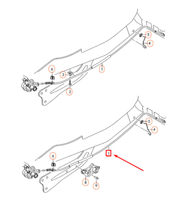 Audi A3 8P parking brake rope rear 1K0609721BE NEW REAL - Image 4