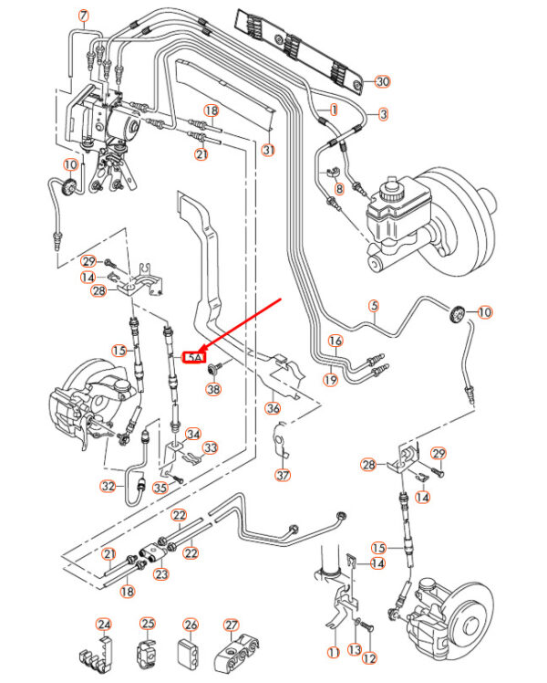 NEW AUDI A3 8P FRONT BRAKE HOSE 1K0611701L OEM - Image 3