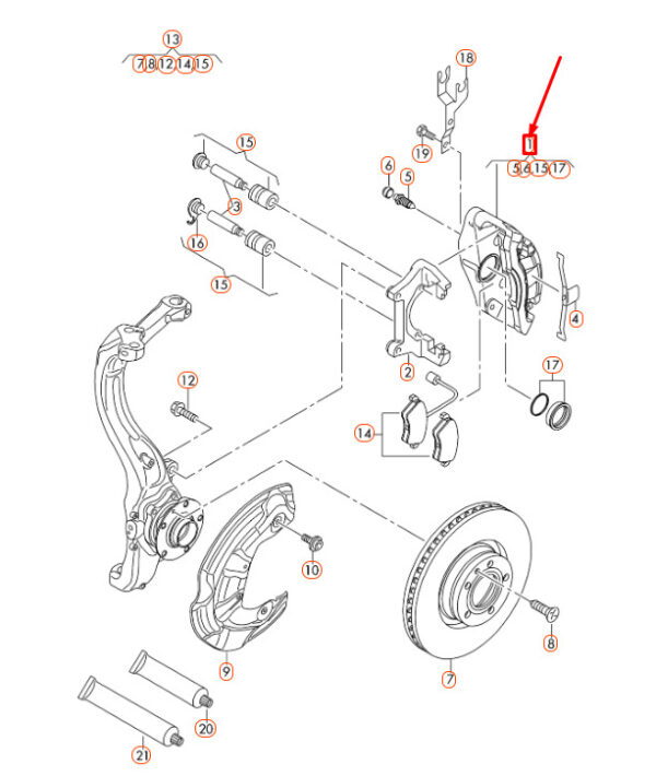 NEW AUDI A3 8P FRONT RS BRAKE CALIPER HOUSING 1K0615124H ORIGINAL - Image 4