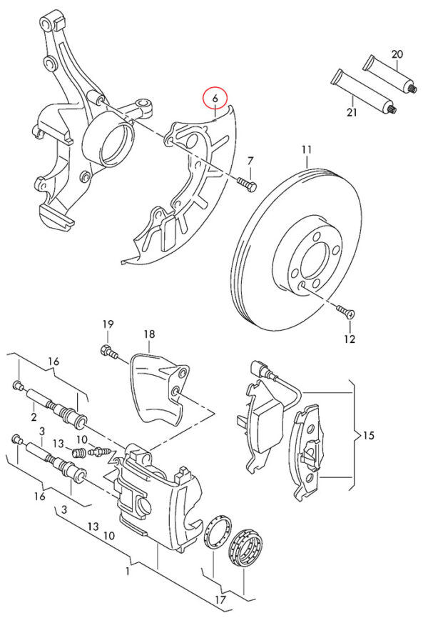 NEW VAG FRONT BRAKE DISC PROTECTION PLATE LEFT N / S 1K0615311F 06-17 ORIGINAL - Image 5
