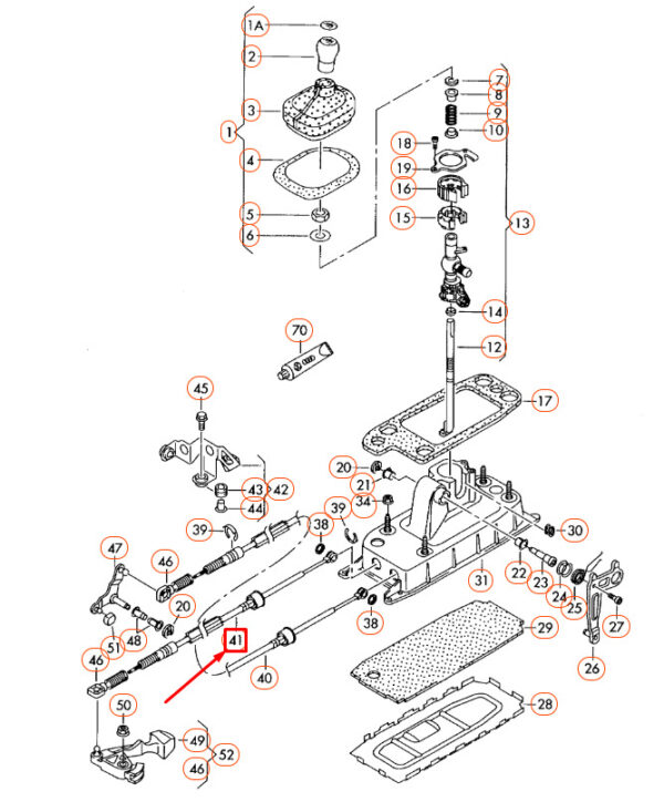 NEW AUDI A3 8P GEARBOX SHIFT SELECTOR CABLE 1K0711265AP - Image 3