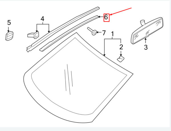 NEW VW GOLF VI 5K MK6 FRONT LEFT WINDSHIELD RETAINING STRIP 1K0854541B - Image 4