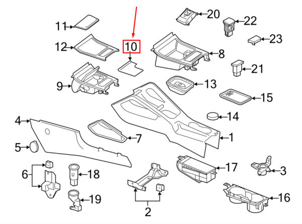 VW EOS 1F front console storage tray insert 1K08633309B9 NEW ORIGINAL - Image 4