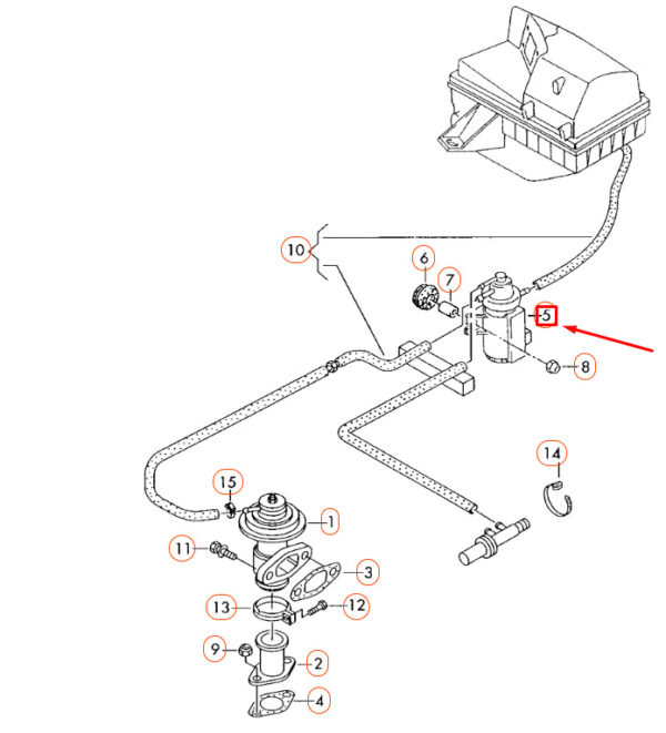 NEW VOLKSWAGEN POLO 9N EGR VALVE PRESSURE CONVERTER 1K0906627D ORIGINAL - Image 4