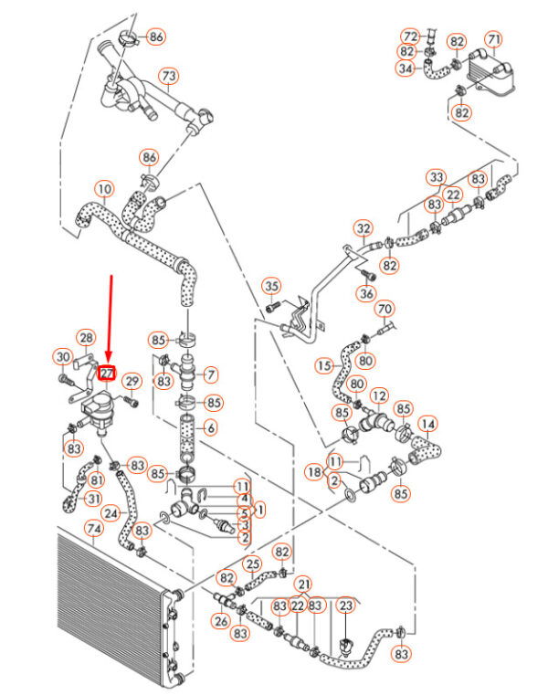 NEW VOLKSWAGEN CC ADDITIONAL COOLANT PUMP 1K0965561B ORIGINAL - Image 4