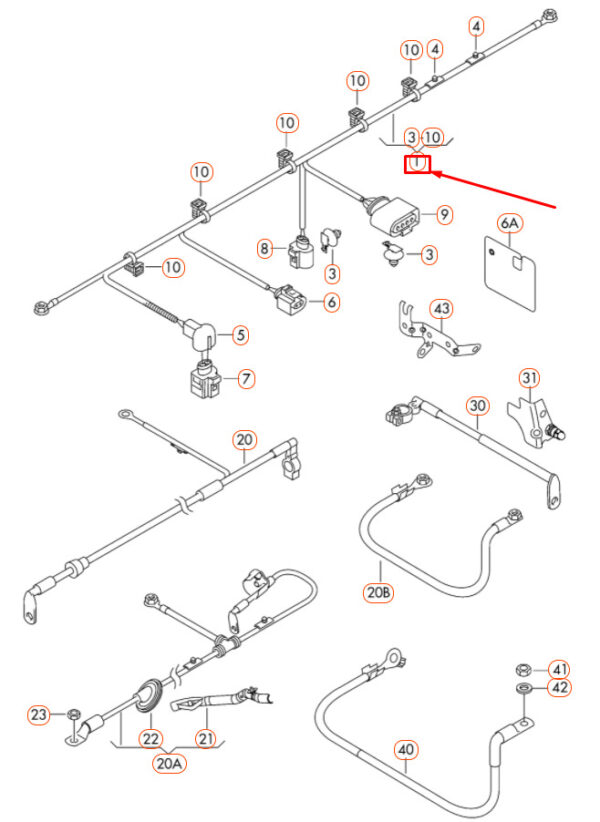 NEW AUDI A3 8P THREE-PHASE ALTERNATOR WIRING HARNESS 1K0971349CR ORIGINAL - Image 4
