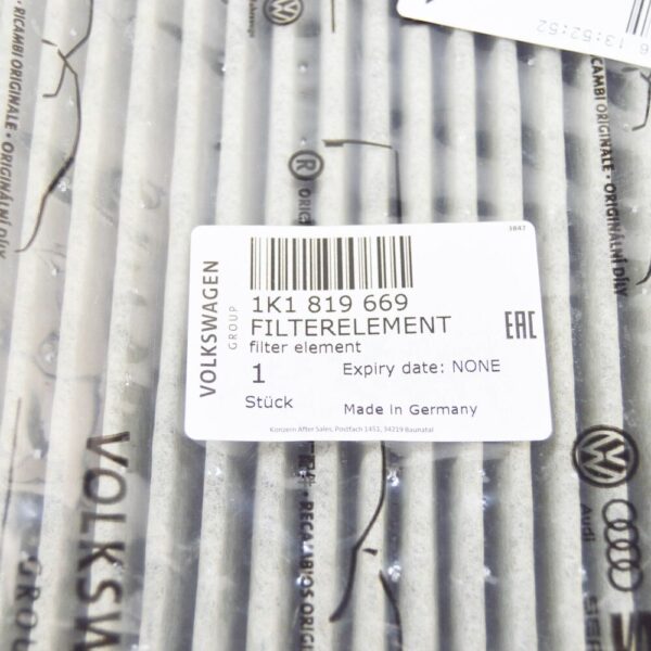 NEW VOLKSWAGEN GOLF MK5 INTERIOR AIR FILTER 1K1819669 E