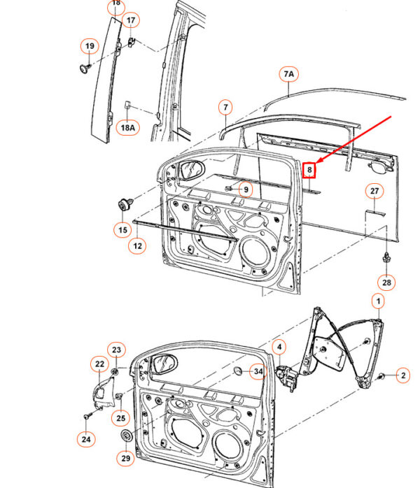 NEW VW JETTA MK5 FRONT RIGHT OUTER WINDOW APERTURE SEAL 1K5837478E5AP ORIGINAL - Image 3