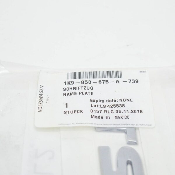 VW GOLF Mk6 TSI Lettering Badge Emblem 6R0853675F739 NEW GENUINE