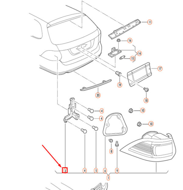 NEW VOLKSWAGEN GOLF MK5 BACKLIGHT LEFT GLUHLAMP CARRIER 1K9945257 ORIGINAL - Image 4