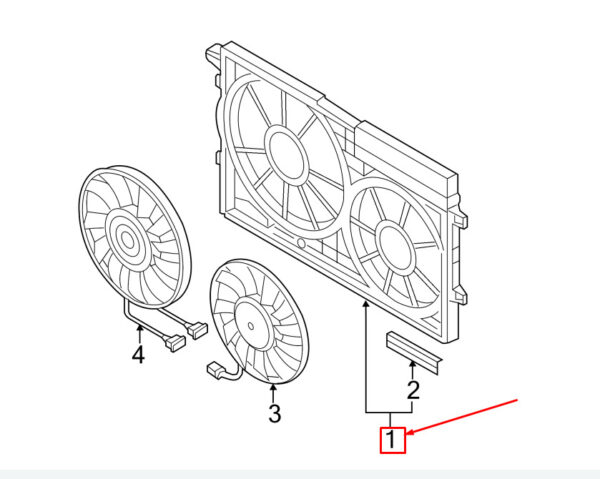 NEW VW BEETLE 5C ENGINE DUAL FAN COWL 1KM121205 ORIGINAL - Image 4