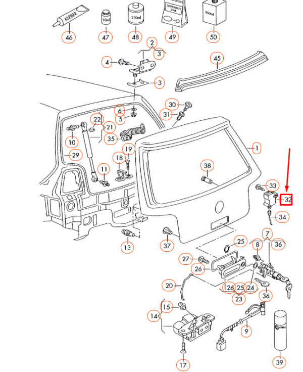 NEW VW GOLF MK4 CENTRAL LOCKING SYSTEM SERVOMOTOR 1M0959781A ORIGINAL - Image 4