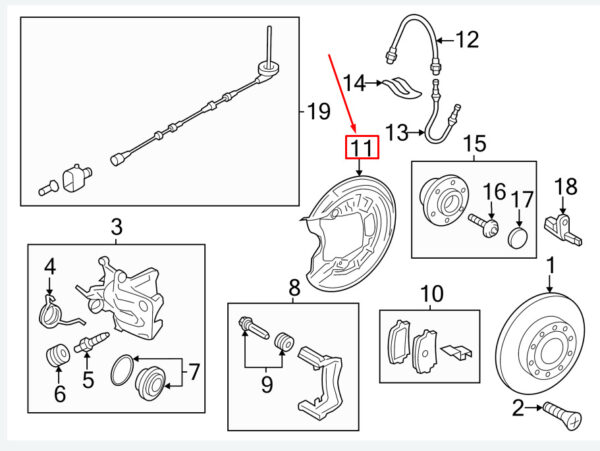 VW EOS 1F Rear Left Dust Shield 1Q0615611F NEW GENUINE - Image 5