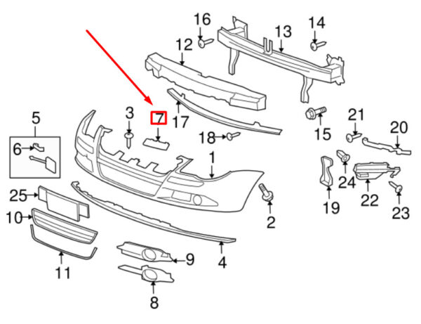 Volkswagen EOS bumper strip front left 1Q0807833GRU NEW original - Image 5