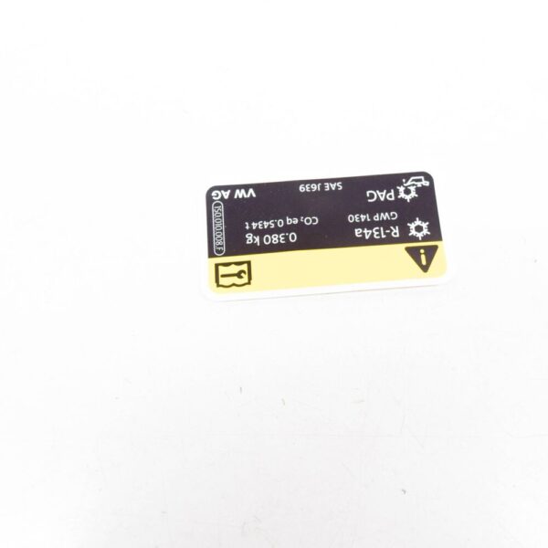 Volkswagen UP A/C Info Sticker Label 1S0010008F NEW Original - Image 3