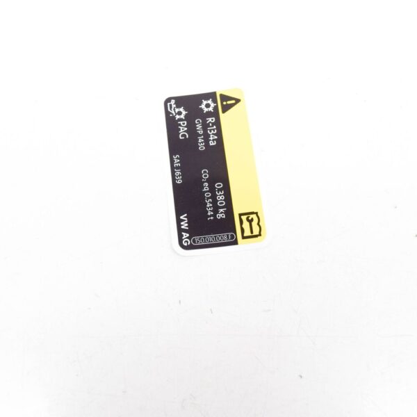 Volkswagen UP A/C Info Sticker Label 1S0010008F NEW Original - Image 4