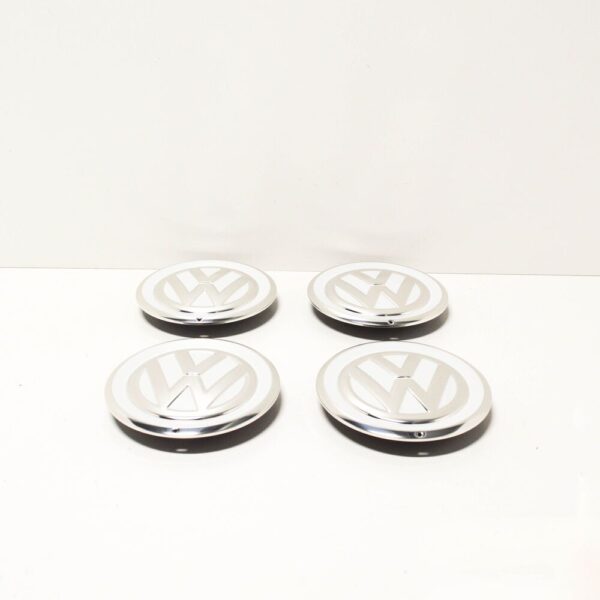 Volkswagen UP Wheel Center Hub Caps 4pcs Silver White 1S0601149DCIX NEW GENUINE - Image 3