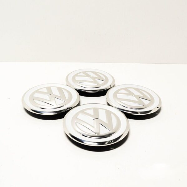 Volkswagen UP Wheel Center Hub Caps 4pcs Silver White 1S0601149DCIX NEW GENUINE - Image 4
