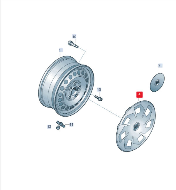 SEAT MII KF1 wheel hub decorative ring cover 1SL601147C1ZX, original part - Image 3