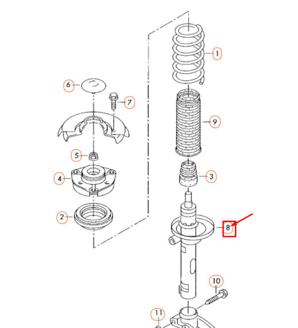 NEW AUDI A3 8P FRONT GAS SHOCK ABSORBER 1T0413031EL ORIGINAL - Image 4