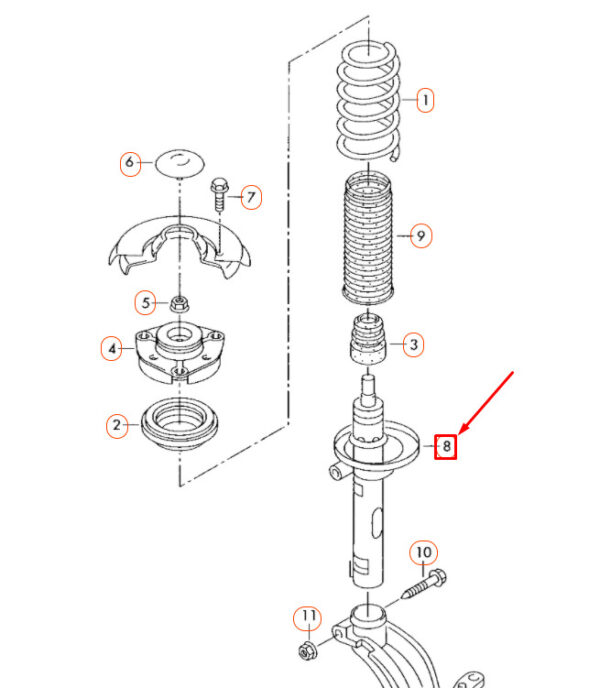 NEW VOLKSWAGEN GOLF MK5 FRONT GAS SHOCK ABSORBER 1T0413031EQ ORIGINAL - Image 4