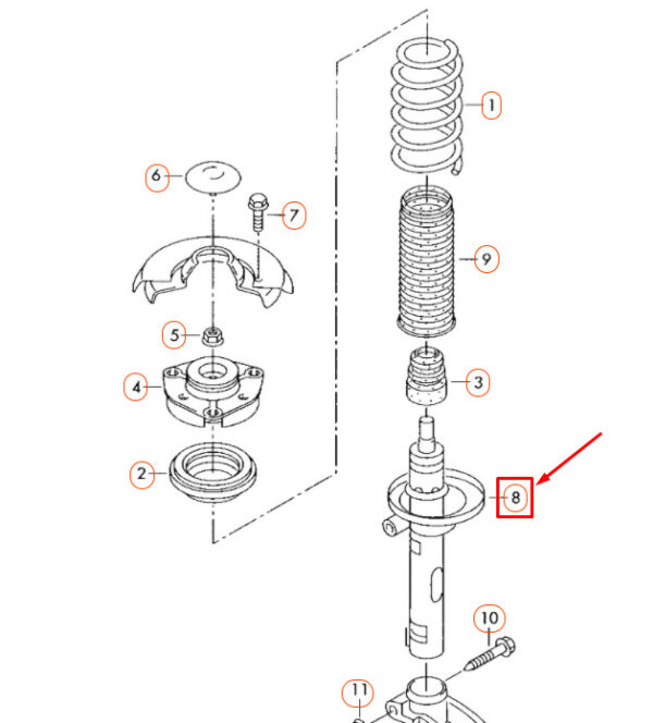 NEW VOLKSWAGEN JETTA A5 FRONT GAS SHOCK ABSORBER 1T0413031GG ORIGINAL - Image 4