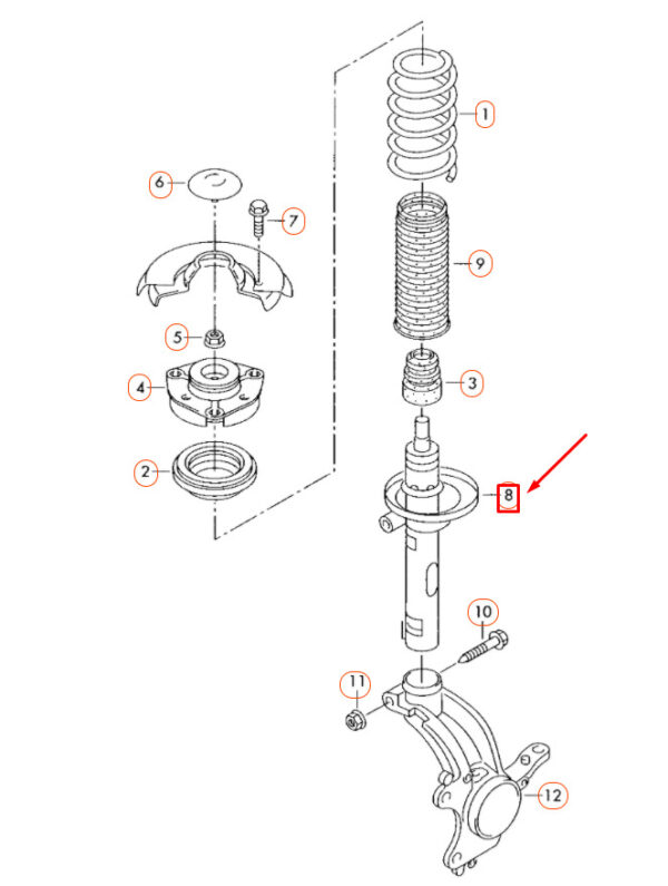 Volkswagen EOS Front Gas Pressure Damper 1T0413031HN NEW REAL - Image 4