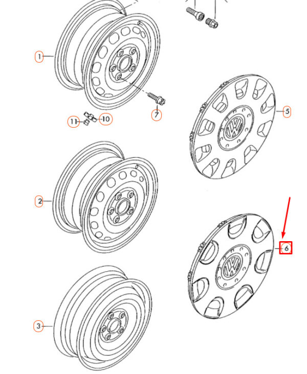 NEW GENUINE OEM 1T0601147BRGZ