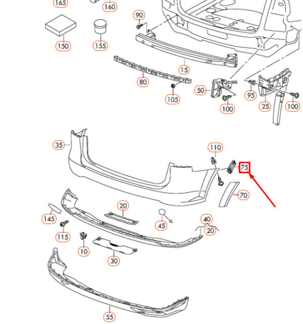 NEW OEM VW TOURAN 1T REAR BUMPER LEFT WHEEL HOUSING TRIM 1T0807837B GENUINE - Image 3