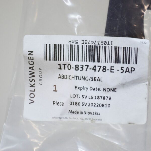 VW TOURAN 1T3 window opening gasket front right outside 1T0837478E5AP new