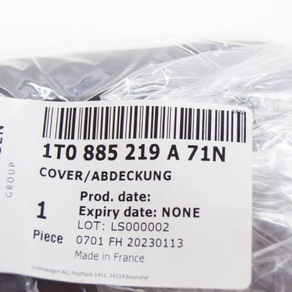 VW TOURAN 1T 3. Seat Bench Right Seat Cover 1T0885219A71N NEW GENUINE