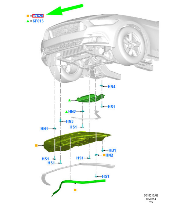 NEW GENUINE OEM 2003248 NEW FORD MUSTANG MK6 FRONT UNDERBODY STONE DEFLECTOR PANEL 2003248 ORIGINAL