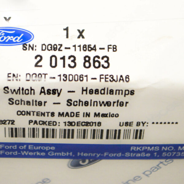 NEW FORD EXPLORER U502 HEADLIGHTS CONTROL SWITCH DG9Z11654FB 2013863 - Image 3