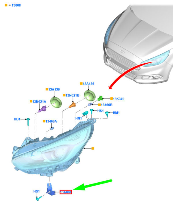 NEW GENUINE OEM 2018182 NEW FORD S-MAX MK2 LEFT HEADLIGHT BRACKET 2018182 EM2B-13A005-AE ORIGINAL