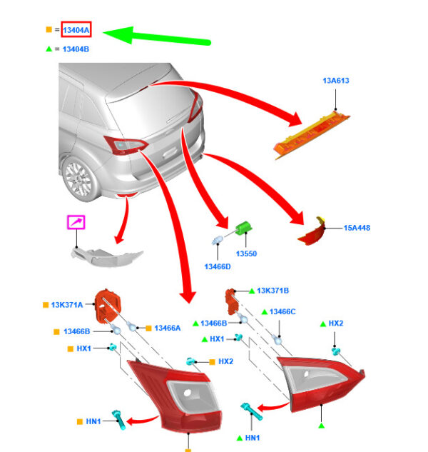 NEW FORD C-MAX MK2 REAR RIGHT OUTER TAILLIGHT AM51-13404-AF 2035591 ORIGINAL - Image 3
