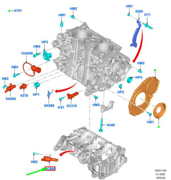 NEW GENUINE OEM 2068394 NEW FORD KUGA MK3 CX482 CYLINDER HEAD SOLENOID 2068394 GN1G-6C880-AA ORIGINAL