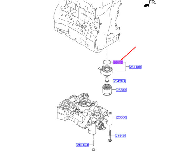 210607520 HYUNDAI SANTA FE MK3 DM Engine Oil Cooler O-Ring 210607520 NEW GENUINE