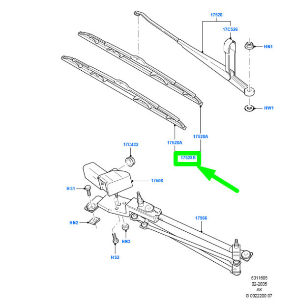 NEW GENUINE OEM 2120722 NEW FORD FOCUS MK1 FRONT WIPER BLADE SET LHD GU7J-S17528-BA 2120722 ORIGINAL