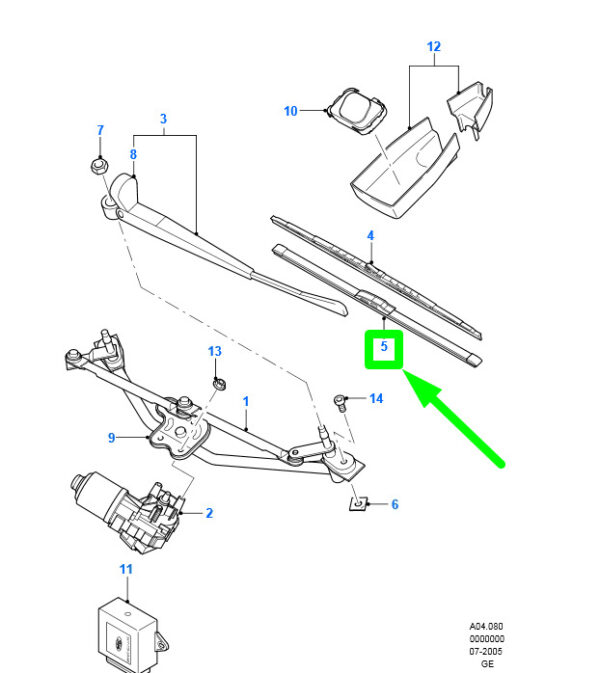 NEW FORD MONDEO MK3 FRONT WIPER BLADE SET LHD 2120724 GU7J-S17528-CA ORIGINAL - Image 3