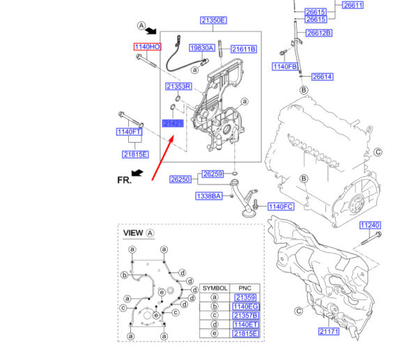 213612A200 Hyundai i30 MK3 Oil Gasket 213612A200 NEW ORIGINAL