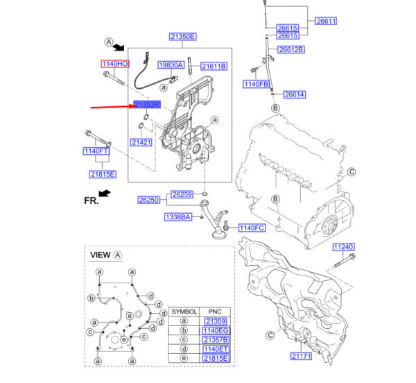 213622A100 Hyundai i30 MK3 O-Ring Control Chain Lid 213622A100 NEW ORIGINAL