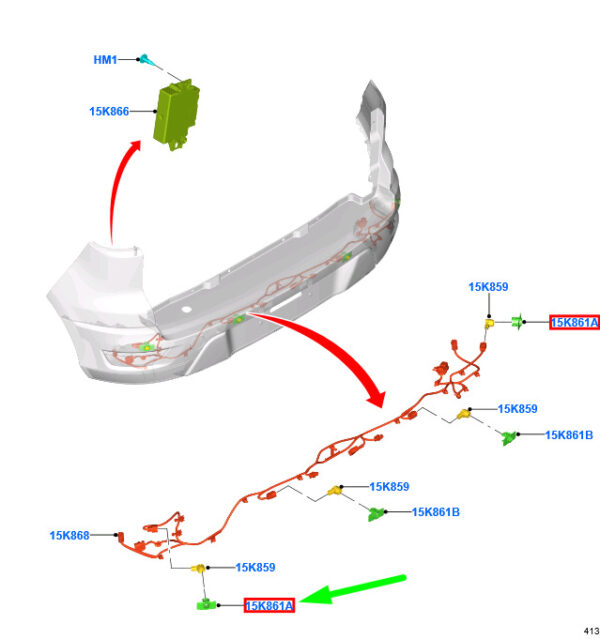 NEW FORD ECOSPORT MK2 REAR OUTDOOR BUMPER PARKING SENSOR MOUNT 2139390 - Image 3