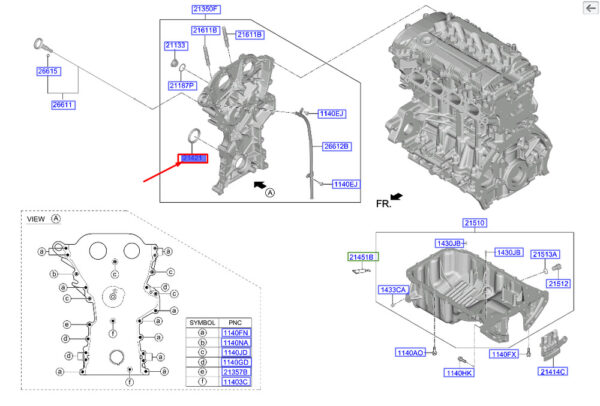 214212G100 Hyundai Tucson NX4 MK4 Oil Seal for Timing Chain Cover 214212G100 NEW
